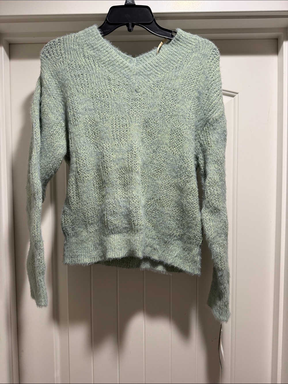 Soft V-Neck Mint Green Cozy Sweater
